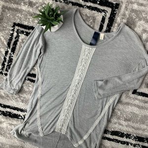 Grey long sleeve with lace detailing